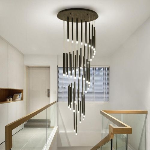 Trianguli Staircase Spiral Chandelier